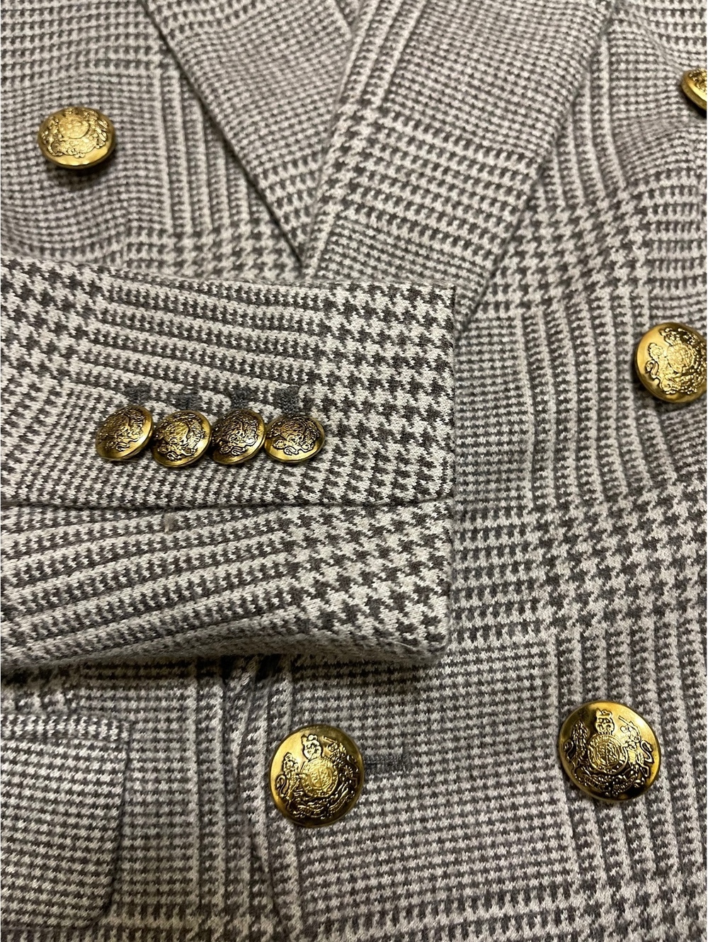 Banana Republic Women's Double-Breasted Plaid Blazer with Br - Picture 4 of 8